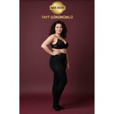 DÜVEN Leggings Look Büyük Beden 200 Den Opak Mat Siyah Külotlu Çorap