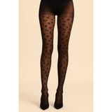 Düven Leopar Siyah Desenli Külotlu Çorap - Leopard Black Patterned Tights - S - M