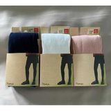 Düven Pamuklu 3'lü Kız Çocuk Cotton Renkli Külotlu Çorap - Beyaz - Pembe - Lacivert - 9-10 Yaş