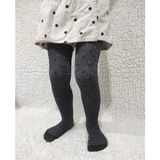 Düven Parlak Stil Simli Siyah Kız Çocuk Külotlu Çorap - Shiny Stil Pantyhose
