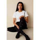 Düven Simli Kuşgözü Siyah Rengi Silvery Eyelet Külotlu Çorap