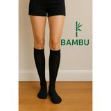 Düven Siyah Natural Bambu Yumuşak Doğal Dizaltı Pantolon Çorap - Bamboo Siyah Çorabı - Standart