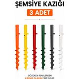 Düvenci 3'lü Şemsiye Sabitleme Kazığı - yok - Renkli