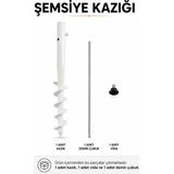 Düvenci Beyaz Renk Plaj Şemsiye Kazığı 46 cm - yok