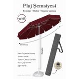 Düvenci Bordo Plaj Şemsiyesi 200 cm Çap / 10 Telli + Bidon + Taşıma Çantası Dahil