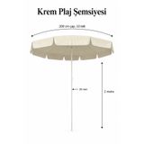 Düvenci Krem Plaj ve Bahçe Şemsiyesi 200 cm çap / 10 Telli