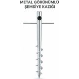 Düvenci Metal Görünümlü Şemsiye Kazığı 46 cm / 25 M Çap - yok - Gümüş
