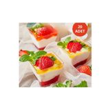 Düvenci Ticaret 20 Adet Mini Sunum Kasesi, Sert Plastik Mika, Kare Şekil, Dondurma Puding Tatlı Meze Salata