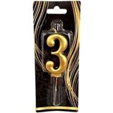 DÜVENCİ TİCARET 3 Yaş Gold Rakam Mum, Pasta Süslemesi
