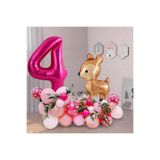 DÜVENCİ TİCARET 35 Adet Balon Seti, Beyaz Pembe Mor Lateks Balon, Ceylan Folyo Balon, Parti Dekorasyonu