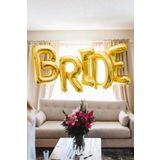 DÜVENCİ TİCARET Çıtıpıtıstore Gold Renkli Bride 100 Cm 40 Inç Mega Boy Folyo Balon Seti