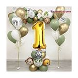 Düvenci Ticaret Çıtıpıtıstore Safari Folyo Kafalı 1 Yaş Balon Set - Sarı