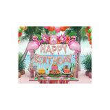 DÜVENCİ TİCARET FLAMİNGO FOLYO BALON HAPPY BIRTHDAY BALON SET