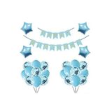 DÜVENCİ TİCARET Happy Birthday Balon Seti, Yıldızlı Tasarım, Mavi