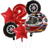 Düvenci Ticaret Kask Folyolu Yaş Rakam Balon Set - Kırmızı - 2
