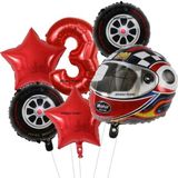 Düvenci Ticaret Kask Folyolu Yaş Rakam Balon Set - Kırmızı - 3