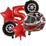 Düvenci Ticaret Kask Folyolu Yaş Rakam Balon Set - Kırmızı - 5
