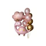 DÜVENCİ TİCARET Pembe Dinozor BULUT FOLYOLU BALON SET