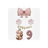 DÜVENCİ TİCARET Pembe fiyonk papatya folyo balonlu doğum günü yaş balon set