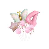 DÜVENCİ TİCARET Pembe kelebek doğum günü parti yaş balon set