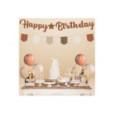 DÜVENCİ TİCARET Retro Kahve Kaligrafi Uzar Süs ve Banner Set, Doğum Günü Dekorasyonu