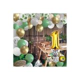 DÜVENCİ TİCARET Safari Temalı 1 Yaş Doğum Günü Balon Seti, 50 Adet Balon, 3 Adet Safari Folyo, 1 Adet Balon Zinciri, 1 Adet Rakam Folyo