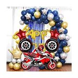 Düvenci Ticaret Yarış Temalı Motor Folyo Balon Zincir Set - Lacivert