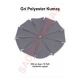 Düvenci Toptan Gri Polyester Kumaş, 200 cm / 10 telli (plaj şemsiyesi uyumlu)