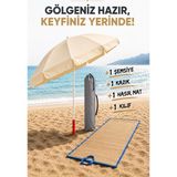 Düvenci Toptan Kazık + Plaj Şemsiyesi + Kılıf + Hasır Mat, Gölgenin Keyfini Çıkart - 1