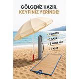 Düvenci Toptan Kazık + Plaj Şemsiyesi + Kılıf + Hasır Mat, Gölgenin Keyfini Çıkart