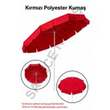 Düvenci Toptan Kırmızı Polyester Kumaş, 200 cm / 10 telli (plaj şemsiyesi uyumlu)