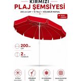 Düvenci Toptan Kırmızı Renkli Plaj,güneş ve Bahçe Şemsiyesi 200 cm Çap/10 Telli, Eğim Verilir