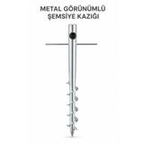 Düvenci Toptan Metal Görünümlü Şemsiye Kazığı 46 cm / 30 mm çap