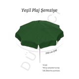 Düvenci Toptan Yeşil Plaj Şemsiyesi 200 cm Çap /10 Telli, Polyester Kumaş