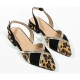 Duxal Shoes Bloom Kadın Şık Babet Topuklu Ayakkabı - Leopar