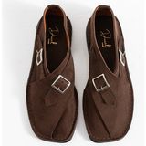 Duxal Shoes Cooper Içi Hakiki Deri Süet Kadın Sandalet Tokalı Günlük Rahat Ayakkabı - Babet - 00Kahverengi