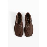 DUXAL SHOES Cooper İçi Hakiki Deri Süet Kadın Sandalet Tokalı Günlük Rahat Ayakkabı - Babet
