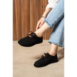 DUXAL SHOES Paloma Hakiki Deri Boncuk Detaylı Delikli Kadın Oxford Ayakkabı Günlük Casual Ayakkabı Babet