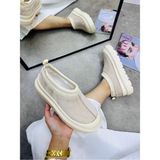 DUXAL SHOES Paula Mini Bej Süet Yarım Bot Içi Tüylü Düz Taban Kadın Ayakkabı