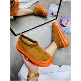 Duxal Shoes Paula Mini Süet Yarım Bot Içi Tüylü Düz Taban Kadın Ayakkabı - Kahverengi