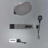 Duxxa Royal Ankastre ve Termostatik Bataryalı Duş Seti Gun Gray D.059 - Inox