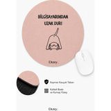 Duxy Espirili Kedi Kauçuk Mouse Pad, 19 Cm, Kaymaz Taban, Ev Ofis Oyun Için Rahat ve Yumuşak Mousepad ZPL5649 - Renkli