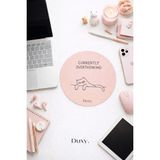 Duxy Espirili Kedi Mouse Pad, 19 Cm, Kaymaz Taban, Ev Ofis Oyun Için Rahat ve Yumuşak Mousepad - Pembe