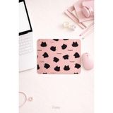 Duxy Kedi Desenli Mouse Pad, 23X19 Cm, Kaymaz Taban, Ev, Ofis ve Oyun Için Rahat ve Yumuşak Mousepad 83927KF - Pembe