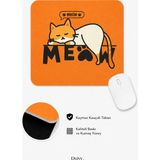 Duxy Kedi Desenli Mouse Pad, 23X19 Cm, Kaymaz Taban, Ev, Ofis ve Oyun Için Rahat ve Yumuşak Mousepad DM89047 - Turuncu