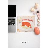 Duxy Kedi Desenli Mouse Pad, 23X19 Cm, Kaymaz Taban, Ev, Ofis ve Oyun Için Rahat ve Yumuşak Mousepad - Renkli