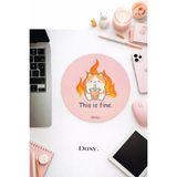 Duxy Sevimli Kedi Mouse Pad, 19 Cm, Kaymaz Taban, Ev Ofis ve Oyun Için Rahat ve Yumuşak Mousepad - Pembe
