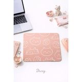 Duxy Sevimli Kedi Mouse Pad, 23X19 Cm, Kaymaz Taban, Ev, Ofis ve Oyun Için Rahat ve Yumuşak Mousepad - Pembe