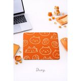 Duxy Sevimli Kedi Mouse Pad, 23X19 Cm, Kaymaz Taban, Ev, Ofis ve Oyun Için Rahat ve Yumuşak Mousepad - Turuncu