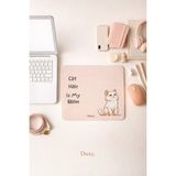 Duxy Sevimli Köpek Mouse Pad, 23X19 Cm, Kaymaz Taban, Ev, Ofis ve Oyun Için Yumuşak Mousepad - Kedi - Pembe